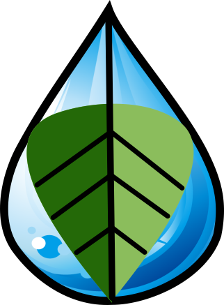 Scott Lockhart Drainage Contractor logo - water drop with leaf